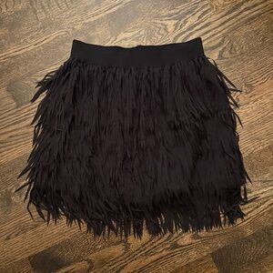 Blue Rain Black Fringe Skirt